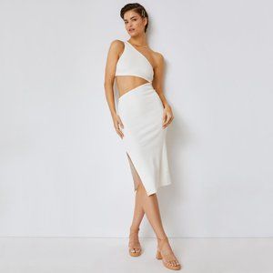 Bordeaux | Asymmetrical Cutout Midi Dress | NWT